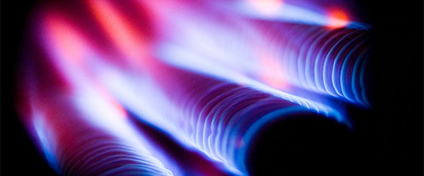 Close up view of a natural gas burner)