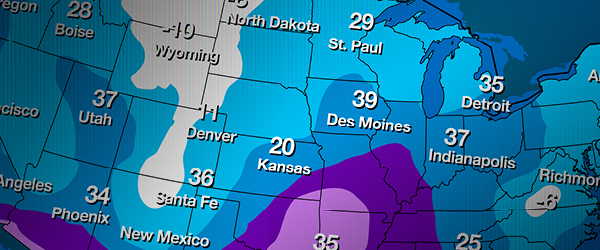 Meteorologist energy forecasting map of the United States