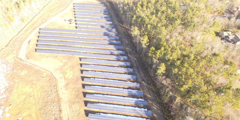 Overhead shot of Ground Mounted Solar Array