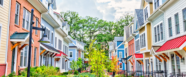 Row of houses in nice community