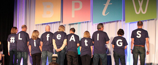 Shirts spelling out #LifeAtIGS